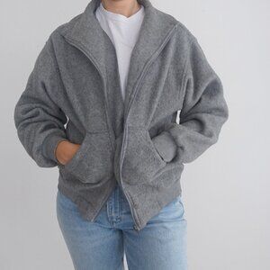 Vintage Yellow Cab Co. Gray Zip Up Fleece Outdoor Hiking Gorpcore Sweater S